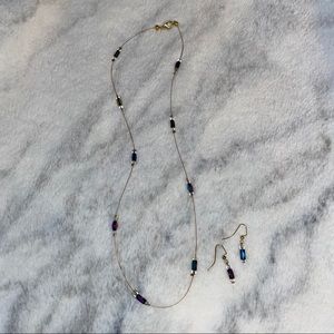 Homemade Duo Chrome Necklace and Earrings Set